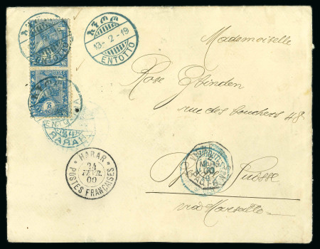 Stamp of Colonies françaises » Côtes des Somalis 1900, Envelope pour Berne (Suisse), affranchissement