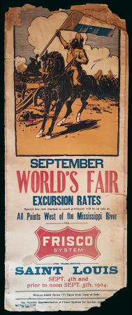 Stamp of Olympics » The Bob Christianson Collection of Olympic Posters 1904 St. Louis World's fair poster by Frisco System for excursion rates to St. Louis on September 4th & 5th