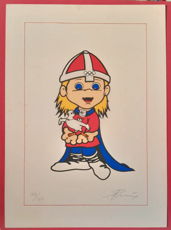 Stamp of Olympics » 1994 Lillehammer 1994 Lillehammer mascot "Hakoon" limited edition print,