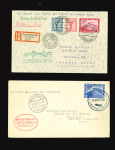 Stamp of Germany 1931 Polar Zeppelin Flight 1M, 2M and 4M on separate Zeppelin flight covers