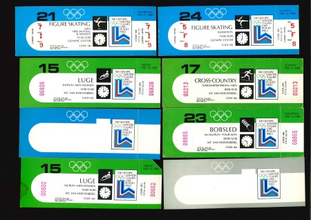 Stamp of Olympics » 1980 Lake Placid 1980 Lake Placid, group of 19 tickets