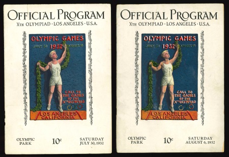 Stamp of Olympics » 1932 Los Angeles 1932 Los Angeles official programmes, group of seven
