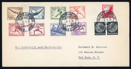 Stamp of Olympics » 1936 Berlin » 1936 Hindenburg Olympic Flight 1936 Commemorative set of Berlin Olympics on FDC. Special