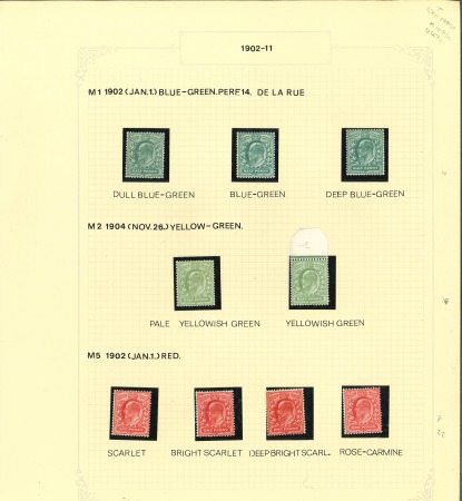 Stamp of Great Britain » Collections 1902-11 A superb mint collection of the S.G. specialised catalogue shades,