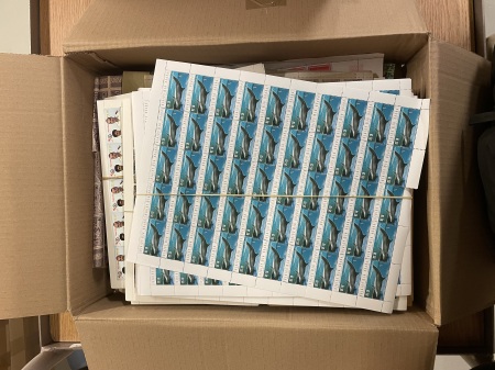 Stamp of Large Lots and Collections Box 6, All World, Diverse lot with many complete sheets.