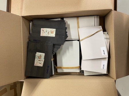 Stamp of Large Lots and Collections Box 54, All World, Around 400 cards with topics and
