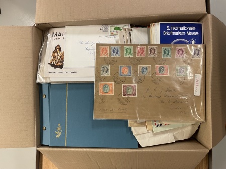 Stamp of Large Lots and Collections Box 68, All World, Lot including better covers (Malawi,