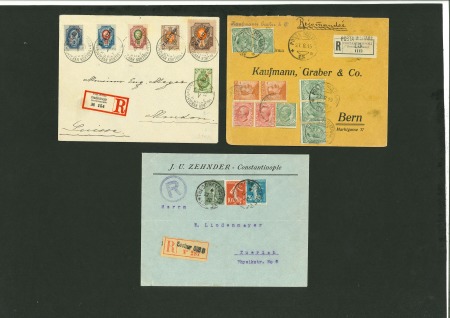 Stamp of Turkey 1905-20 Foreign Post Offices in Constantinople, three covers