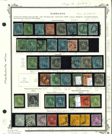 Stamp of Barbados Barbados: 1852-1990s, small accumulation from two collections