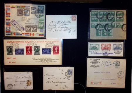 Stamp of Large Lots and Collections All World: 1870-1930, Small box with over 190 covers.