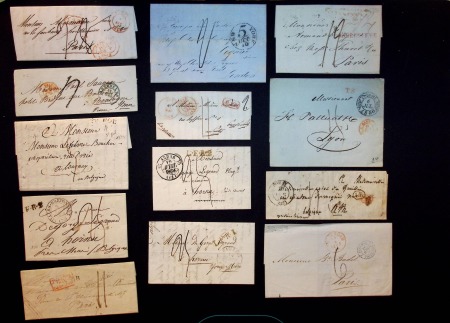 Stamp of Large Lots and Collections All World: 1820-1863, Medium box with around 150 pre-philatelic