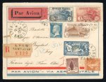 Stamp of Iraq 1929 Incoming airmail from France sent registered to