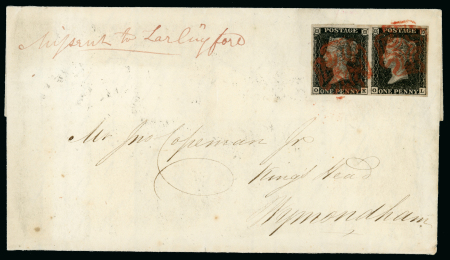 Stamp of Great Britain » 1840 1d Black and 1d Red plates 1a to 11 1840 (9 Dec.) entire letter from Norwich to Wymondham,