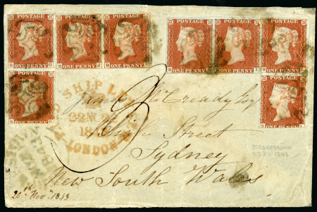 Stamp of Great Britain » 1841 1d Red 1843 (20 Nov.) envelope from Ireland to Sydney New