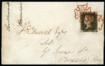 Stamp of Great Britain » 1840 1d Black and 1d Red plates 1a to 11 1840 (7 May) large part entire used in London, bearing
