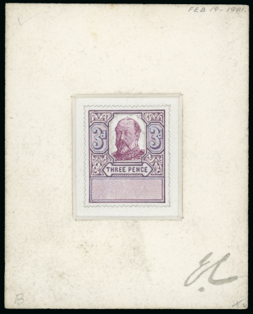 Stamp of Great Britain » King Edward VII 1901 (Feb 19th) a superbly executed 3d. hand painted