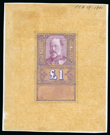 Stamp of Great Britain » King Edward VII 1901 (Feb 19th) a superbly executed £1. hand painted