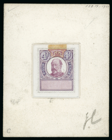 Stamp of Great Britain » King Edward VII 1901 (Feb 19th) a superbly executed 4d. hand painted