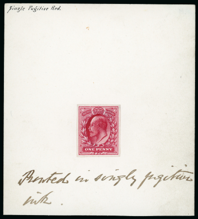 Stamp of Great Britain » King Edward VII 1901 (April/May) coloured 1d. paste up essay with sketch