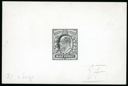Stamp of Great Britain » King Edward VII 1901 (22 August) die proof in black on glazed card