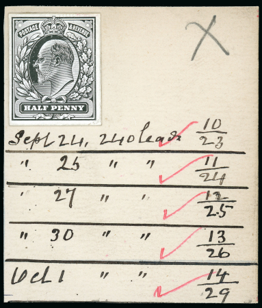 Stamp of Great Britain » King Edward VII 1901 (24 Sept.) 1/2d. stamp size die proof in black