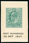 Stamp of Great Britain » King Edward VII 1901 (26 Sept.) 1/2d. Imperforate imprimatur taken