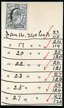 Stamp of Great Britain » King Edward VII 1902 (16-17 Jan.) 1/2d. stamp size after Striking