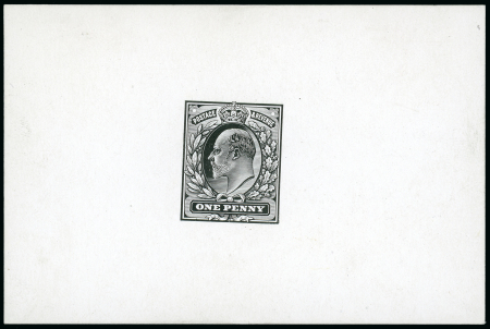 Stamp of Great Britain » King Edward VII 1901 (undated) 1d. die proof in black on glazed card
