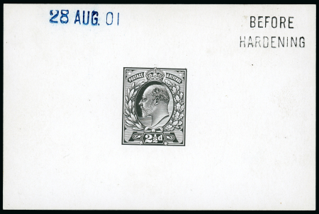 Stamp of Great Britain » King Edward VII 1901 (28 Aug.) 2 1/2d. die proof in black on glazed