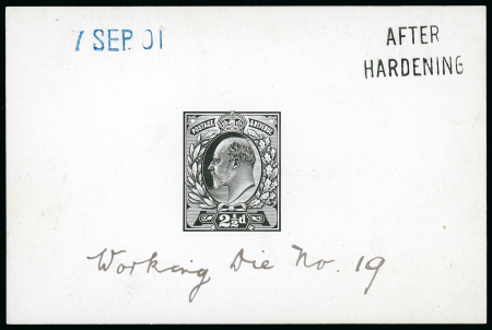 Stamp of Great Britain » King Edward VII 1901 (7 Sep.) 2 1/2d. die proof in black on glazed