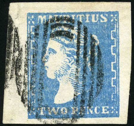 Stamp of Mauritius » 1859 Dardenne Issue (SG 41-44) 1859 Dardenne 2d pale blue with large to enormous margins