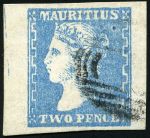 Stamp of Mauritius » 1859 Dardenne Issue (SG 41-44) 1859 Dardenne 2d pale blue, with litho ring flaw at