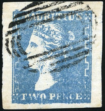 Stamp of Mauritius » 1859 Dardenne Issue (SG 41-44) 1859 Dardenne 2d pale blue, hint of possible retou