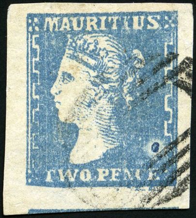 Stamp of Mauritius » 1859 Dardenne Issue (SG 41-44) 1859 Dardenne 2d pale blue, clearly showing the "c