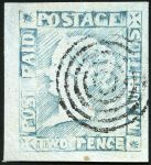 Stamp of Mauritius » 1848-59 Post Paid Issue » Worn Impressions (SG 16-22) 1848-59 Post Paid 2d light blue on bluish, worn im