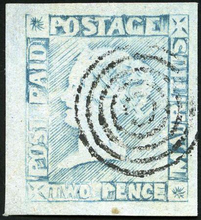 Stamp of Mauritius » 1848-59 Post Paid Issue » Worn Impressions (SG 16-22) 1848-59 Post Paid 2d light blue on bluish, worn im