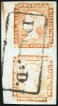 Stamp of Mauritius » 1848-59 Post Paid Issue » Latest Impressions (SG 23-25) 1848-59 Post Paid 1d red on grey, latest impression,