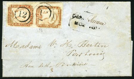 Stamp of Mauritius » 1848-59 Post Paid Issue » Worn Impressions (SG 16-22) 1848-59 Post Paid 1d red on yellowish, worn impression,