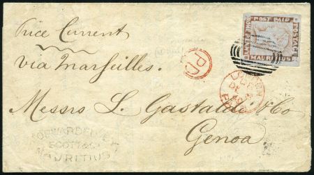 Stamp of Mauritius » 1848-59 Post Paid Issue » Worn Impressions (SG 16-22) 1d red on greyish blue, worn impression, position 9,