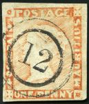 Stamp of Mauritius » 1848-59 Post Paid Issue » Worn Impressions (SG 16-22) 1848-59 Post Paid 1d red on greyish, worn impression,