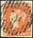 Stamp of Mauritius » 1848-59 Post Paid Issue » Early Impressions (SG 6-9) 1d. orange-vermilion on greyish, early impression,