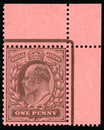 Stamp of Great Britain » King Edward VII 1d. Colour trial, perforated from the upper right corner