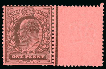 Stamp of Great Britain » King Edward VII 1d. Colour trial, perforated from the right of the