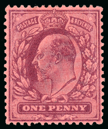 Stamp of Great Britain » King Edward VII 1d. Colour trial, perforated, printed in purple on