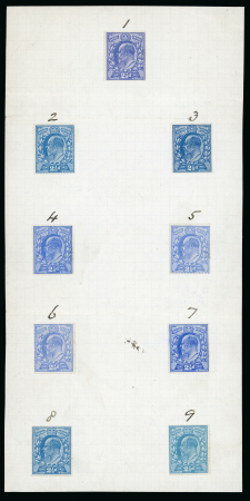 Stamp of Great Britain » King Edward VII The Two Pence Halfpenny value.1901 (Dec) set of 9 trials