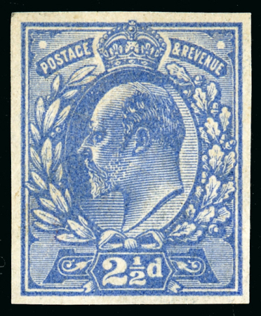 Stamp of Great Britain » King Edward VII 1901-2 2 1/2d. ultramarine imperforate trail, on gummed