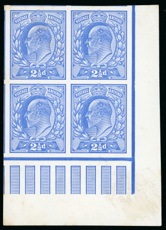 Stamp of Great Britain » King Edward VII 1901 2 1/2d. pale ultramarine marginal block of four