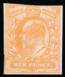 Stamp of Great Britain » King Edward VII Imperforate colour trials on watermarked paper, using