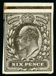 Stamp of Great Britain » King Edward VII 6d. in slate from the top of the sheet, with good margins