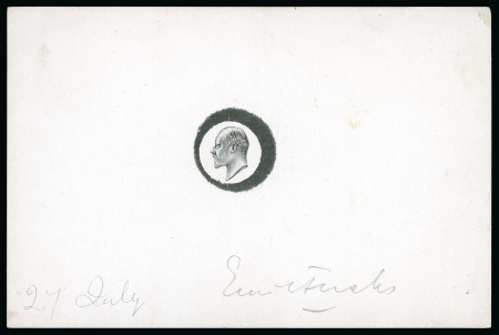 Stamp of Great Britain » King Edward VII 1901 Small head die proof in black on glazed card (62